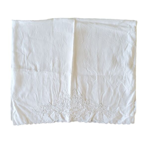 Vintage Large Embroidery & Eyelet Work Open Ended Pillow Cases 35 X 21 - Picture 3 of 9